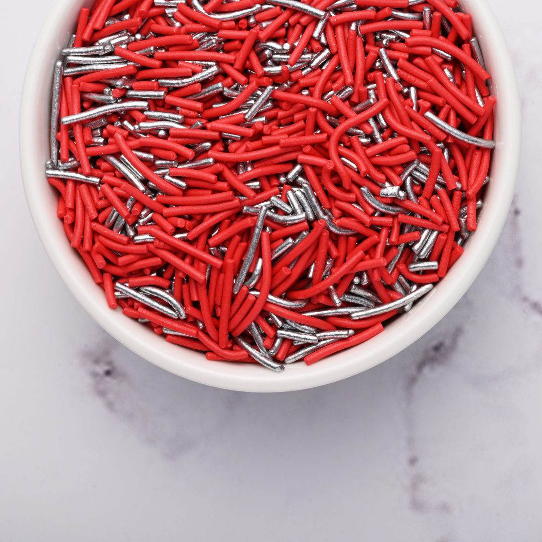 Silver Crimson Sparkle Sprinkles